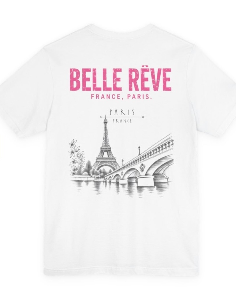 Belle Reve Paris Skyline Tee fehér hátulnézet